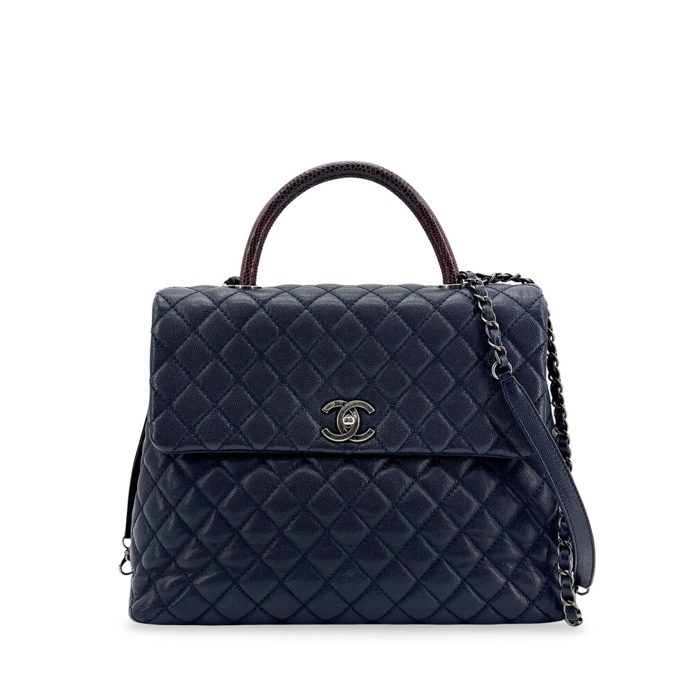 Chanel Coco Top Handle Quilted Caviar Medium